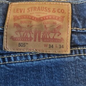 Levi's Classic Straight 505 Blue Jeans 34 X 34